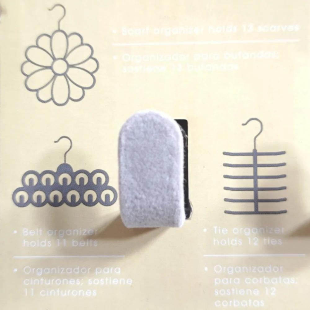 Easy Home‎ 3 Pack Velvet Touch Accessory Grey Hangers For Scarfs, Belts & Ties